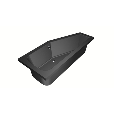 Xenz Lagoon Baignoire d'angle - 170x75x48 - bonde Centrale - Droite - Compact - acrylique - ebony