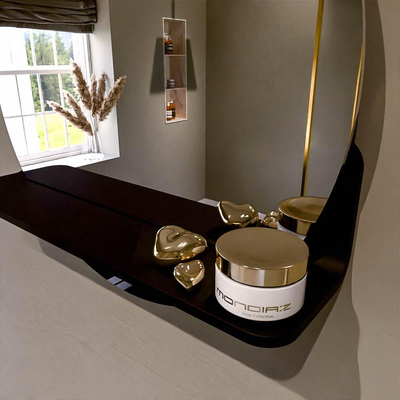 Mondiaz SPOT Miroir de salle de bains - rond 50cm - tablette de miroir - couleur Urban