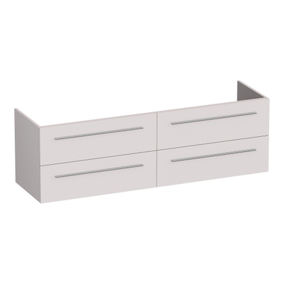 BRAUER Trust meuble sous-lavabo 160 sans poignées de montage 4 tiroirs à fermeture en douceur et 2 découpes pour siphon - sable mat