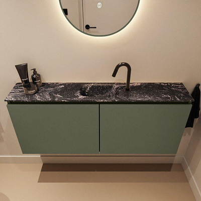 MONDIAZ TURE-DLUX Meuble WC 120cm Army. Lavabo EDEN Lava position milieu. Avec 1 trou de robinet.