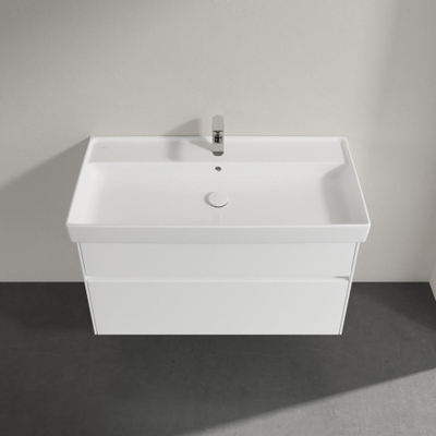 Villeroy & Boch Collaro wastafelonderkast - 95.4x54.6cm - 2 lades - mat wit