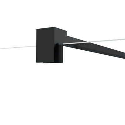 FugaFlow Eccelente Vetro Douchecabine - 90x140x200cm - scharnieren - deurgreep - vlak - gesatineerd veiligheidsglas - Mat zwart