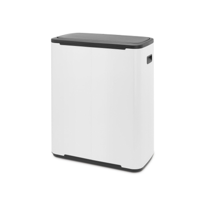 Brabantia Bo Touch Bin Poubelle - 2x30 litres - 2 seau intérieur en plastiques - blanc