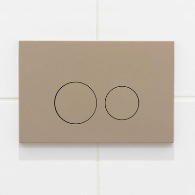 QeramiQ Dely Swirl Toiletset - 36.3x51.7cm - Geberit UP320 Burda inbouwreservoir - slim zitting - bedieningsplaat taupe - ronde knoppen - beige