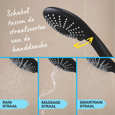 Grohe Vitalio Joy Système de douche - mitigeur douche thermostatique CoolTouch - Aquadimmer -Tête de douche 26 cm - Douchette 11 cm - noir mat.