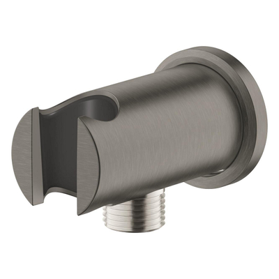 GROHE Rainshower Coude mural - 1/2" - avec support - rosace ronde - Hard graphite brossé