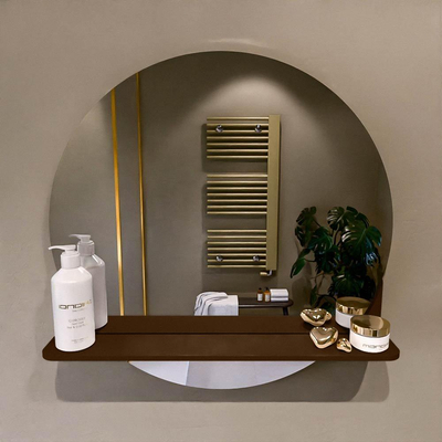 Mondiaz SPOT Badkamerspiegel - rond 60cm - spiegelplanchet - kleur Rust