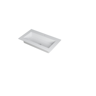 INK Kraft wastafel - 100x45x1cm - 1 wasbak - 1 kraangat - wit mat