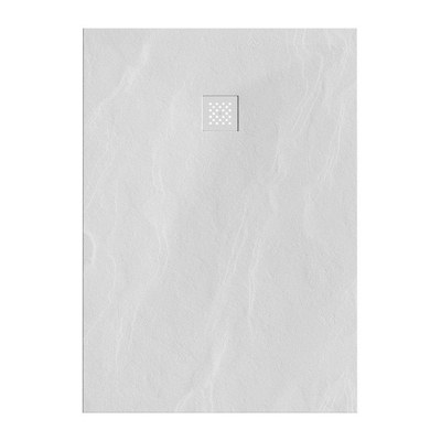 BRAUER Asteroid Receveur de douche 100x140 inclus antidérapant et antibactérien marbre minéral blanc mat