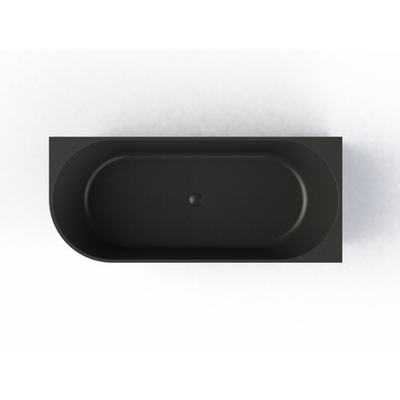 Arcqua Pinto Baignoire demi-îlot - 170x73cm - droite - noir mat