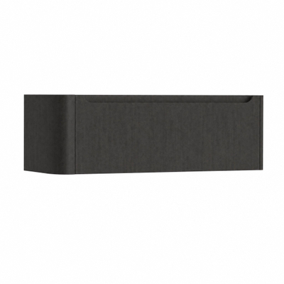 H&R Badmeubelen Juice Wastafelonderkast - 120x45x40cm - linkerhoek afgerond - 1 lade - geïntegreerde greep - basalt