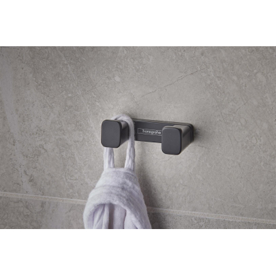 Hansgrohe Addstoris handdoekhaak dubbel mat zwart