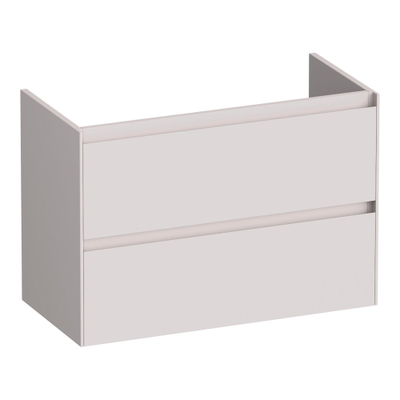 BRAUER Inspire wastafelonderkast ondiep 80 2 softclose lades - greeploos - 1 sifon uitsparing - mat zand