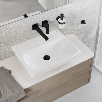 Grohe Euro Ceramic wastafel - 55x44x13.1cm - zonder kraangat - zonder overloop - glans wit