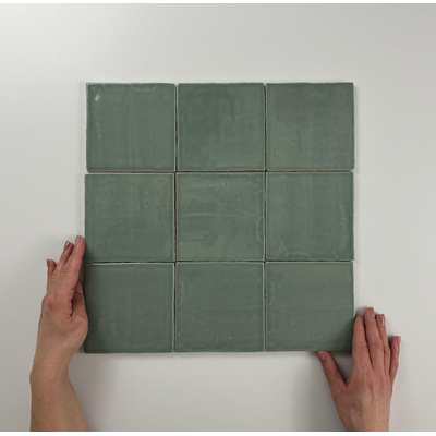 ÉCHANTILLON Terravito Viondo Carrelage murale - 13x13cm - 10mm - Carré - Jade Brillant