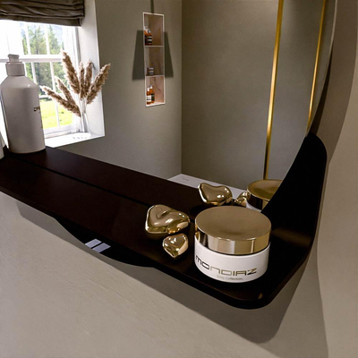Mondiaz SPOT miroir – Ø 60 cm – avec tablette – Urban (noir)