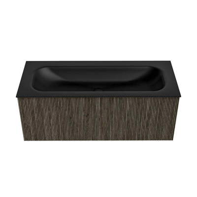 Mondiaz KURVE Badkamermeubelset - 110x46x40cm - 1 lade - wastafel solid surface - midden - 1 kraangat - Shadow
