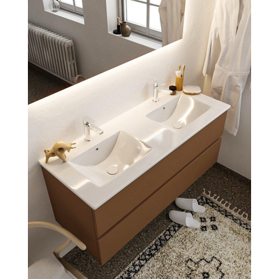 Mondiaz VICA ensemble de meuble de salle de bain - 120cm - meuble sous-vasque repos - 2 tiroirs - lavabo denia double - 2 trous de robinet - version XL 60cm de haut