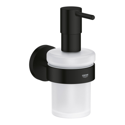 GROHE Start zeepdispenser - met houder - mat glas - mat zwart