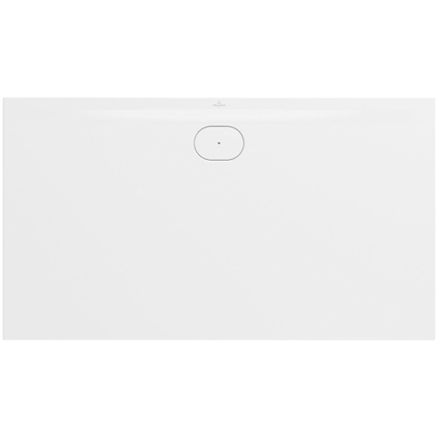 Villeroy & Boch Ecora douchebak - 160x90x3.5cm - afvoer lange zijde - stone white (wit)