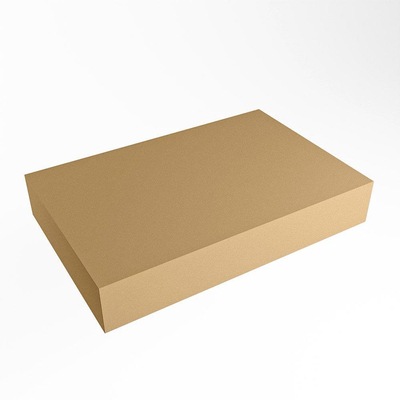 Mondiaz TOP 46 Plan vasque suspendu - 70x46x12cm - adapté pour vasque à poser - Solid surface - Oro