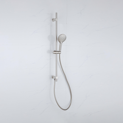 Fortifura Calvi Barre de douche - 90cm - avec coude de raccordement mural intégré - Inox brossé