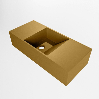 Mondiaz TYNE Lavabo lave-mains - 50x23x12cm - vasque à gauche - sans trous de robinet - solid surface - Oro