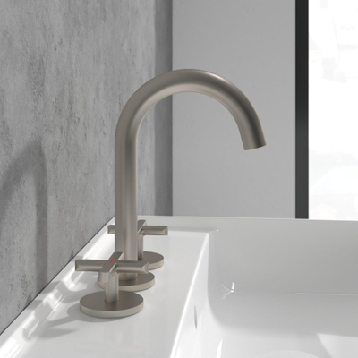 Villeroy & Boch Loop & Friends ensemble de robinet à 3 trous - Nickel brossé mat (inox)