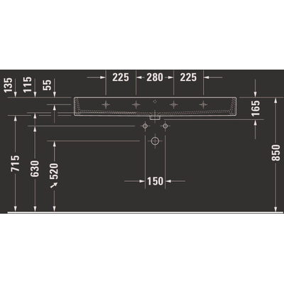 Duravit Vero air (Meubel) Wastafel - 120x47cm - zonder kraangat - zonder overloop - wit