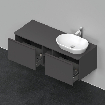 Duravit D-Neo wastafelonderkast 140x45.9x55cm 2 lades Grafiet Mat