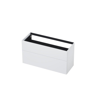 INK P2o Wastafelonderkast - 120x45x65cm - 2 lades - push to open - met rechte opdekfronten - MDF lak - Hoogglans wit