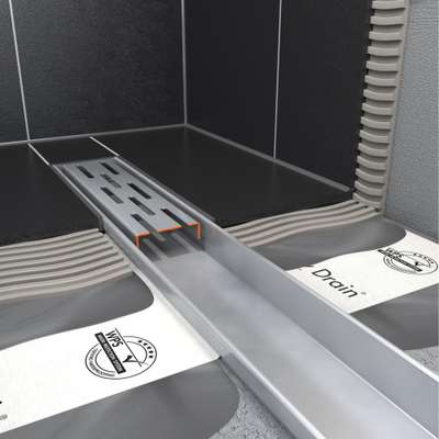 Easy Drain Compact FF caniveau de douche plaque simple avec sortie latérale 6x90cm 30mm inox
