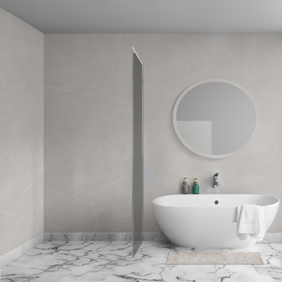 Aqua Vista Oria Cuadra Paroi latérale - 100x200cm - avec kit de montage - pour cabine de douche - verre fumé - chrome