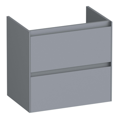 BRAUER Inspire wastafelonderkast ondiep 60 2 softclose lades - greeploos - 1 sifon uitsparing - mat grijs