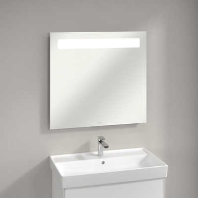Villeroy & Boch More to see 14 More To See spiegel - met geïntegreerde LED verlichting horizontaal - 3 voudig dimbaar - 80x75x4.7cm - glans zilver