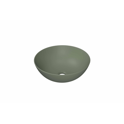 INK Otello Large waskom - 40x40x14cm Opbouw rond porselein - mat retrogroen