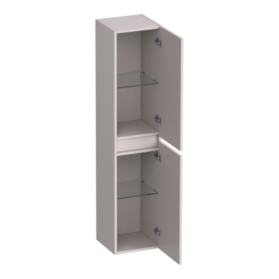 BRAUER Joy Wavy armoire haute 160 avec 2 portes sans poignée pivotant à gauche ou à droite mat sable