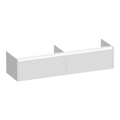 BRAUER Embrace wastafelonderkast - 159.8x35x45.5cm - 2 softclose lades - greeploos - 2 sifon uitsparingen - mat wit