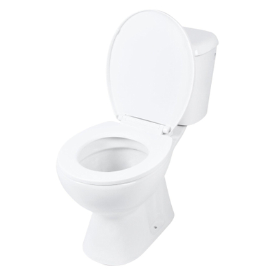 Differnz toiletpot staand - AO uitgang - met reservoir - incl. wc-bril - 72x65.8x36.5cm - glans wit