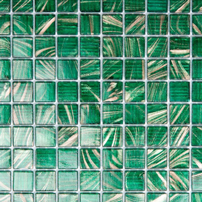 The Mosaic Factory Amsterdam mozaïektegel - 32.2x32.2cm - wand en vloertegel - Vierkant - Glas Medium Green glans