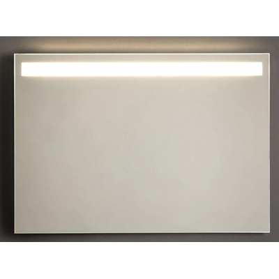 Adema Squared 2.0 spiegel – 100x70 cm – directe LED boven – Zilver mat