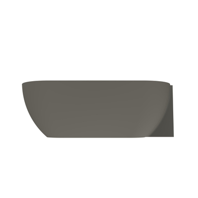 Arcqua Havana Baignoire îlot demi-encastrée - 170x80cm - droite - quartz gris mat