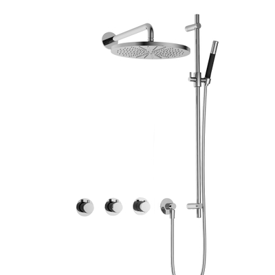 Hotbath Cobber IBS70 Regendoucheset - inbouw - 38.5cm wandarm - 30cm ronde hoofddouche - staafhanddouche - glijstang - hoogglans chroom