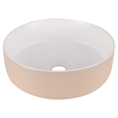 Differnz MIRA Vasque à poser - 36x12cm - céramique - beige/blanc