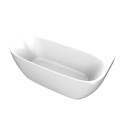 Arcqua Tira half vrijstaand bad - 170x80cm - back to wall - acryl - glans wit