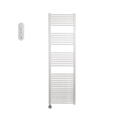 Sanicare HVS Elektrische Radiator - 172x60cm - 1127W - met afstandsbediening - thermostaat - chroom - linksonder - wit