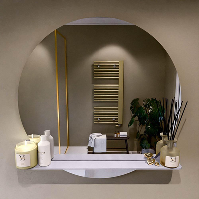 Mondiaz SPOT Miroir de salle de bains - rond 90cm - tablette miroir - couleur Cale