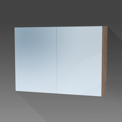 BRAUER Dual Spiegelkast - 100x70x15cm - 2 links- rechtsdraaiende spiegeldeur - MFC - legno viola