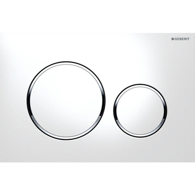 Geberit Sigma20 plaque de commande - chasse à 2 touches - boutons ronds - blanc/brillant/chrome/blanc