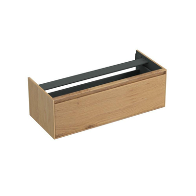 Forzalaqua Reno 2.0 meuble sous-lavabo 120x51x40cm avec 1 tiroir sans poignée à fermeture douce Chêne massif Smoke